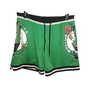 NBA Boston Celtics Mesh Drawstring Shorts Green L Fan Gear (Flaw)